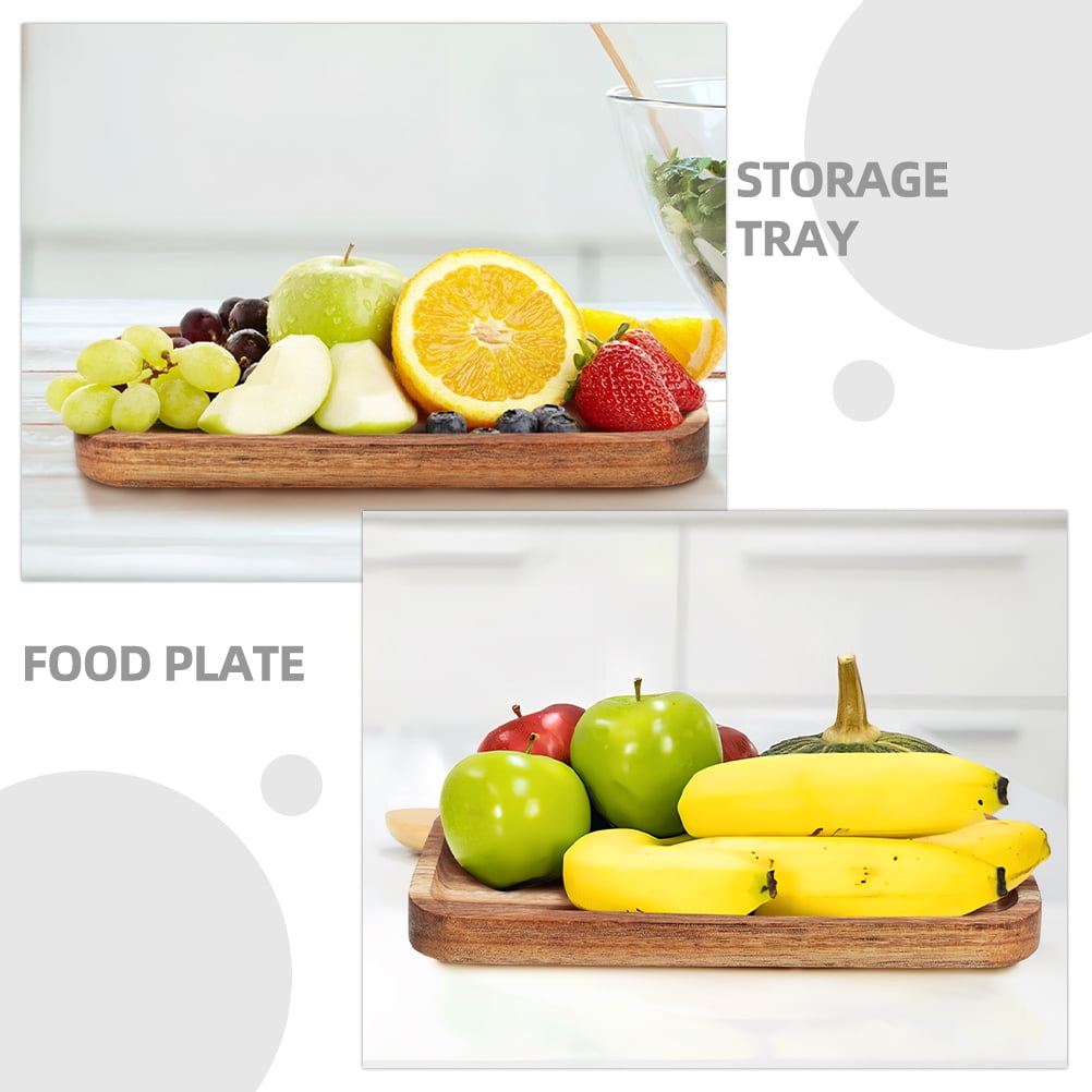 SWETRACE Wood Fruit Tray Wooden Tray Multi-Color 2Set