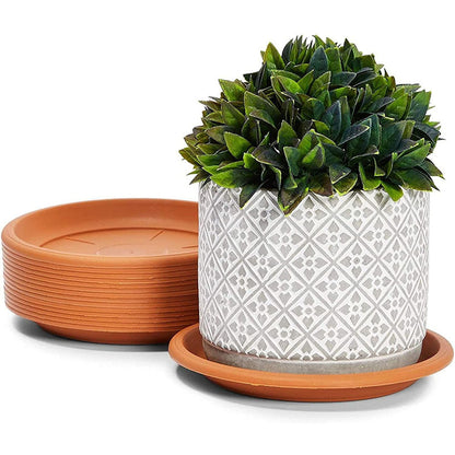 Heavy Duty Plastic Plant Saucer - 8 Inch Round Flower Pot Drip Tray, Durable Flowerpot Base for Indoor/Outdoor Use, Water Catcher for Potted Plants, Easy to Clean, Black B