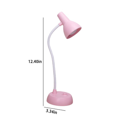 LED Desk Lamp with USB Charging Port, Auto Dimming Task Lamp, Flexible Gooseneck Table Light for Dorm Bedside, Adapter Include, White, Desk Lamp with Flexible Gooseneck Hose Neck Pink