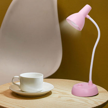 LED Desk Lamp with USB Charging Port, Auto Dimming Task Lamp, Flexible Gooseneck Table Light for Dorm Bedside, Adapter Include, White, Desk Lamp with Flexible Gooseneck Hose Neck Pink