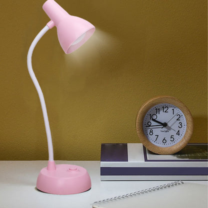 LED Desk Lamp with USB Charging Port, Auto Dimming Task Lamp, Flexible Gooseneck Table Light for Dorm Bedside, Adapter Include, White, Desk Lamp with Flexible Gooseneck Hose Neck Pink