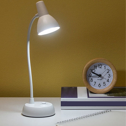 LED Desk Lamp with USB Charging Port, Auto Dimming Task Lamp, Flexible Gooseneck Table Light for Dorm Bedside, Adapter Include, White, Desk Lamp with Flexible Gooseneck Hose Neck White