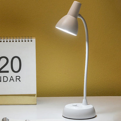 LED Desk Lamp with USB Charging Port, Auto Dimming Task Lamp, Flexible Gooseneck Table Light for Dorm Bedside, Adapter Include, White, Desk Lamp with Flexible Gooseneck Hose Neck White