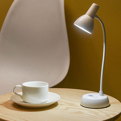 LED Desk Lamp with USB Charging Port, Auto Dimming Task Lamp, Flexible Gooseneck Table Light for Dorm Bedside, Adapter Include, White, Desk Lamp with Flexible Gooseneck Hose Neck White