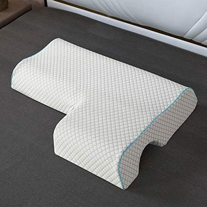 Memory Foam Cuddle Pillow, Shoulder Pillow for Side Sleepers, Arm Pillow with Arm Hole for Sleeping, Side Sleeper Pillow for Arm Pressure Relief with Breathable Pillowcase, 27.2x19.3 27.2" x 19.3" A