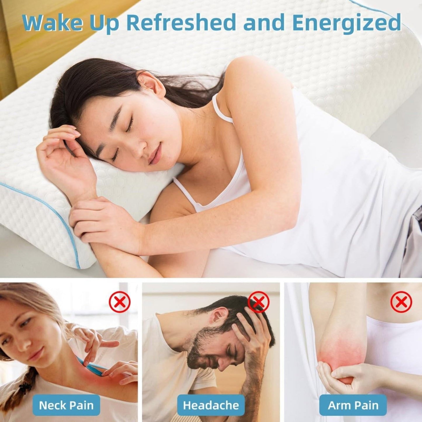 Memory Foam Cuddle Pillow, Shoulder Pillow for Side Sleepers, Arm Pillow with Arm Hole for Sleeping, Side Sleeper Pillow for Arm Pressure Relief with Breathable Pillowcase, 27.2x19.3 27.2" x 19.3" A