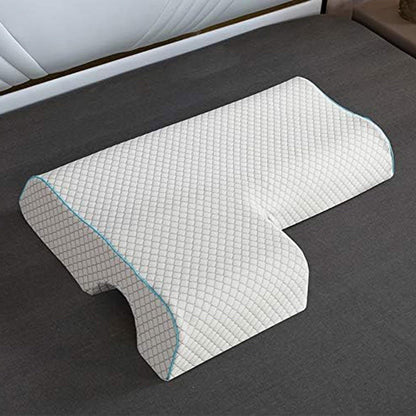 Memory Foam Cuddle Pillow, Shoulder Pillow for Side Sleepers, Arm Pillow with Arm Hole for Sleeping, Side Sleeper Pillow for Arm Pressure Relief with Breathable Pillowcase, 27.2x19.3 27.2" x 19.3" B