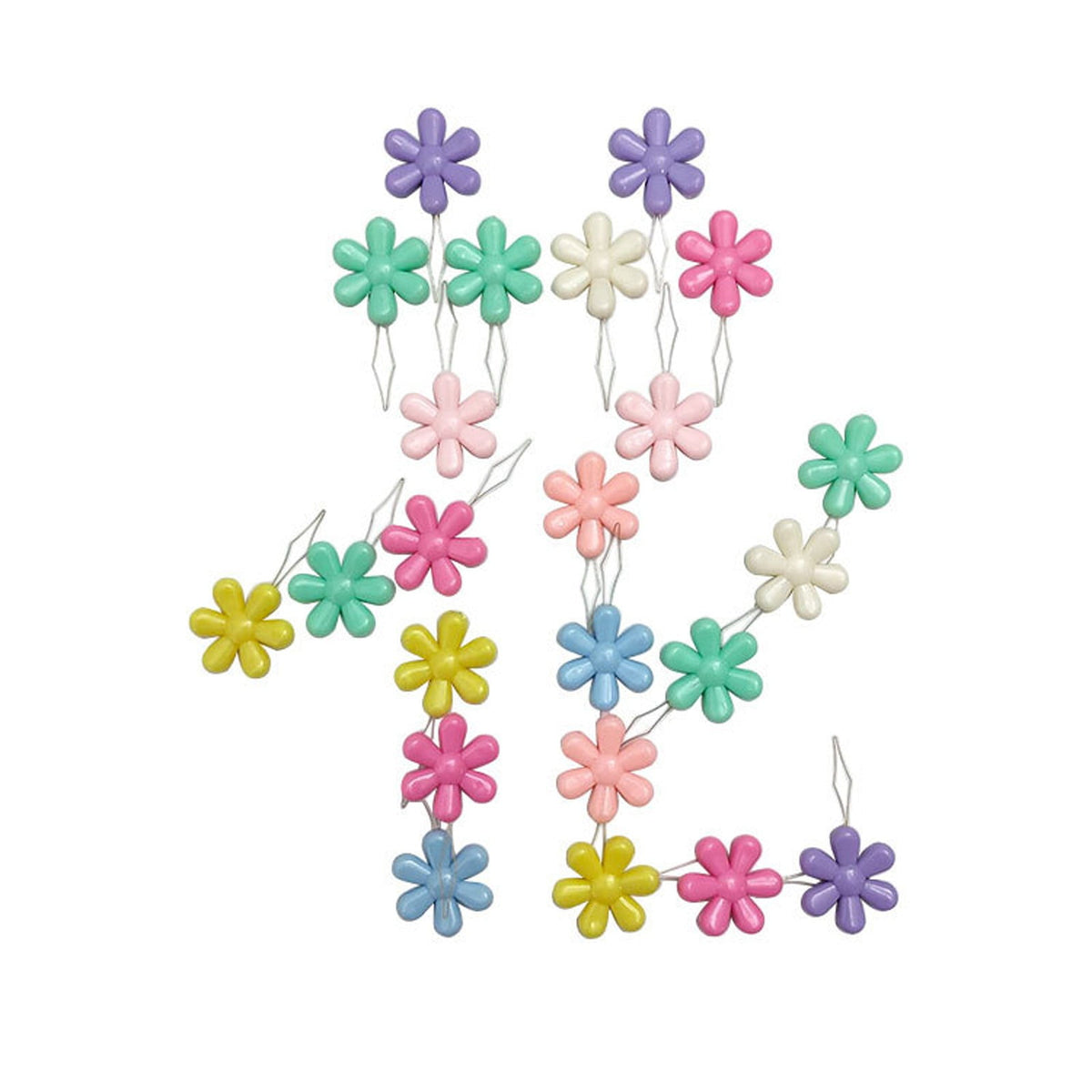 CGZQFEI Embroidery Needle Threader Tool Plastic Flower Head Sewing Machine Needle Threader for Hand Sewing Cross Stitch Craft Knitting Quilting (Mix Colors) One Size Pink1