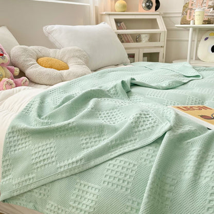 Soft Warm Blanket - Pure Cotton Lightweight Bedding | Breathable & Big Size 200*230cm | Cozy Cotton Blanket for Sofa & Bed | Warm & Soft Home Textiles for Year-Round Use(I) I