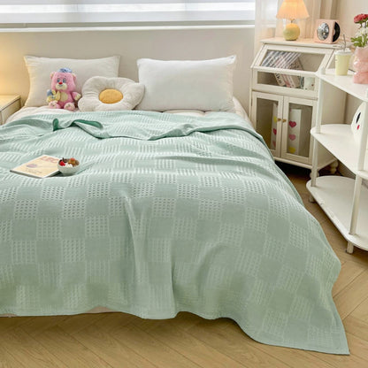 Soft Warm Blanket - Pure Cotton Lightweight Bedding | Breathable & Big Size 200*230cm | Cozy Cotton Blanket for Sofa & Bed | Warm & Soft Home Textiles for Year-Round Use(I) I