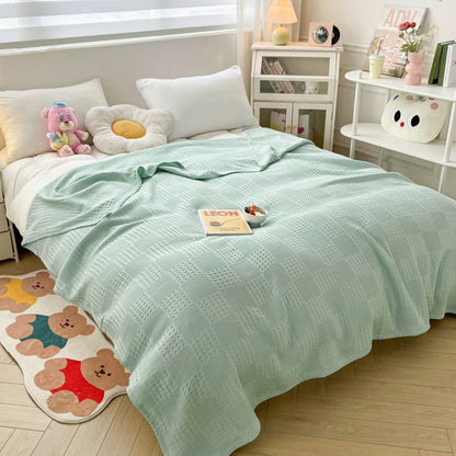 Soft Warm Blanket - Pure Cotton Lightweight Bedding | Breathable & Big Size 200*230cm | Cozy Cotton Blanket for Sofa & Bed | Warm & Soft Home Textiles for Year-Round Use(I) I