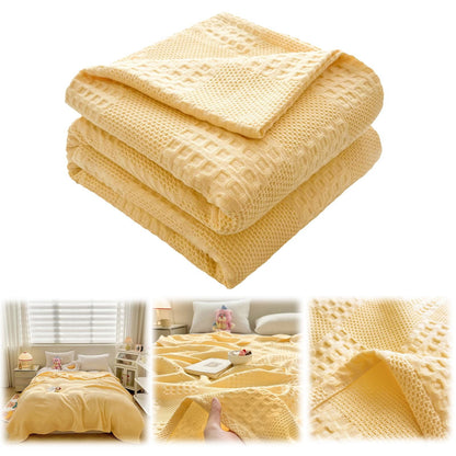 Soft Warm Blanket - Pure Cotton Lightweight Bedding | Breathable & Big Size 200*230cm | Cozy Cotton Blanket for Sofa & Bed | Warm & Soft Home Textiles for Year-Round Use(I) K