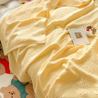 Soft Warm Blanket - Pure Cotton Lightweight Bedding | Breathable & Big Size 200*230cm | Cozy Cotton Blanket for Sofa & Bed | Warm & Soft Home Textiles for Year-Round Use(I) K
