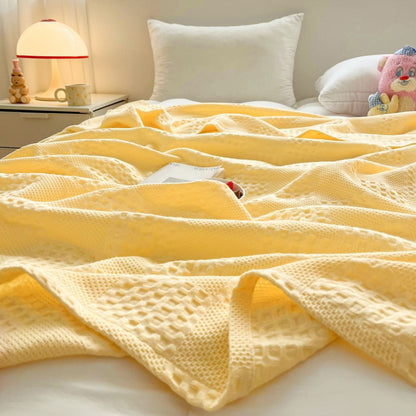 Soft Warm Blanket - Pure Cotton Lightweight Bedding | Breathable & Big Size 200*230cm | Cozy Cotton Blanket for Sofa & Bed | Warm & Soft Home Textiles for Year-Round Use(I) K