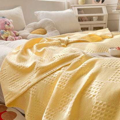 Soft Warm Blanket - Pure Cotton Lightweight Bedding | Breathable & Big Size 200*230cm | Cozy Cotton Blanket for Sofa & Bed | Warm & Soft Home Textiles for Year-Round Use(I) K