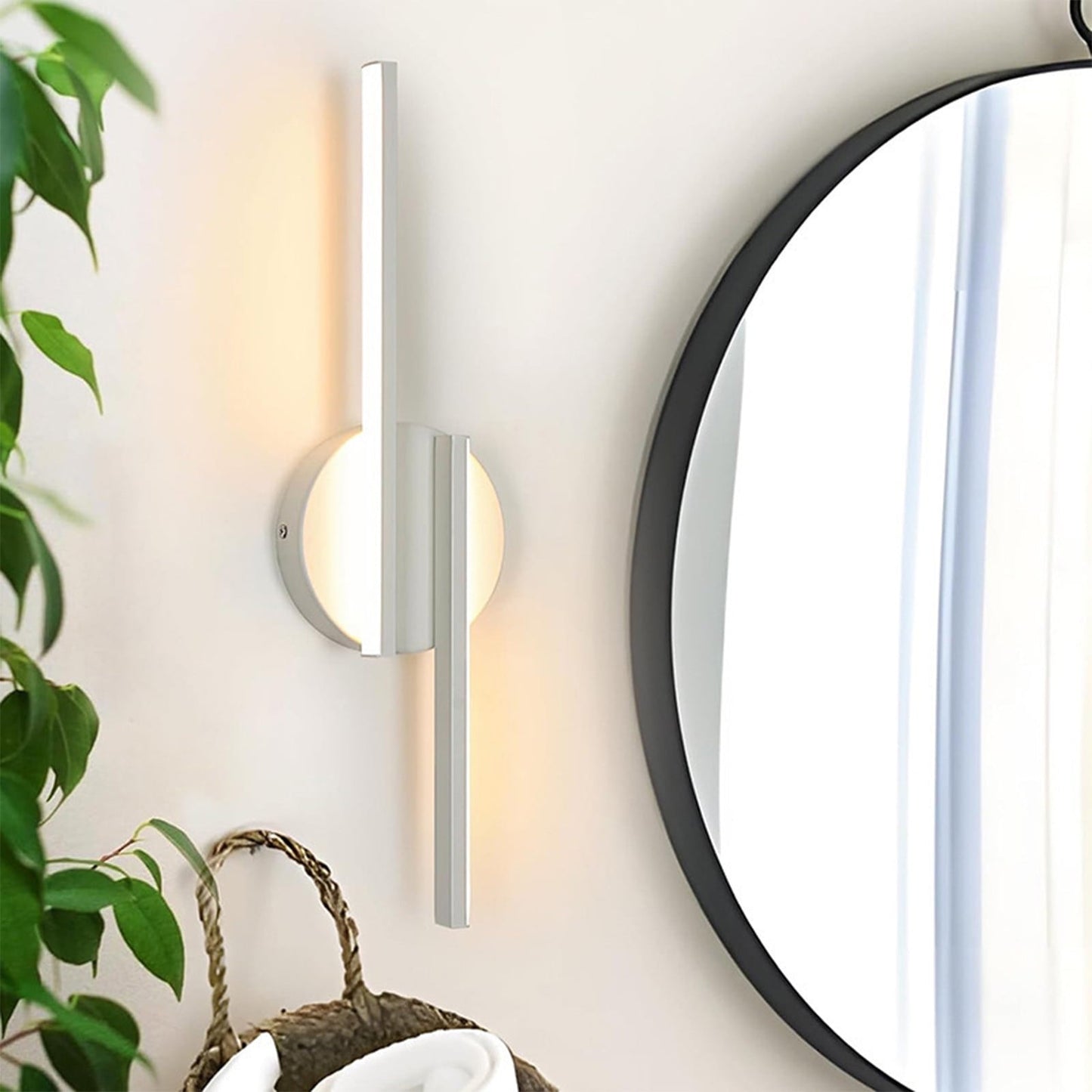 Battery Operated Wall Sconces, 360°Rotation Wireless Rechargeable Lights, Dimmable Detachable Lamp With 3000K-6000K Infinite Dimming,Wall Lamps Mood Led Corridor Wall Lamp White