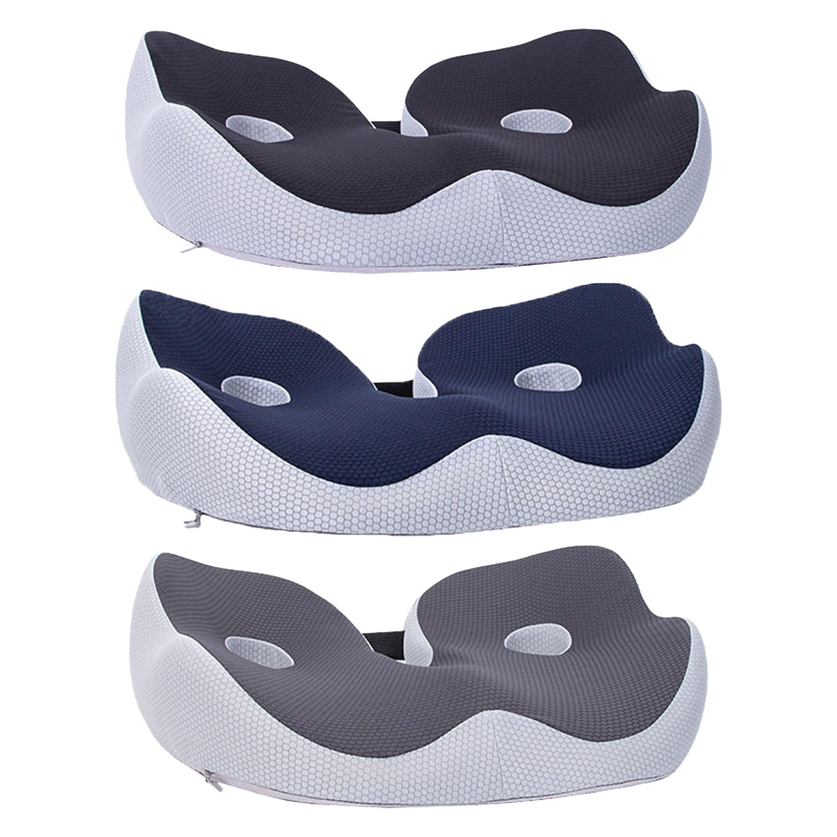 Seat Cushion, Seat Cushion for Sit Bone and Back Pain Relief, Butt, Tailbone, Hip, Hamstring, Posture Support, Memory Foam, Grey, 39.1 x 48 x 14 cm