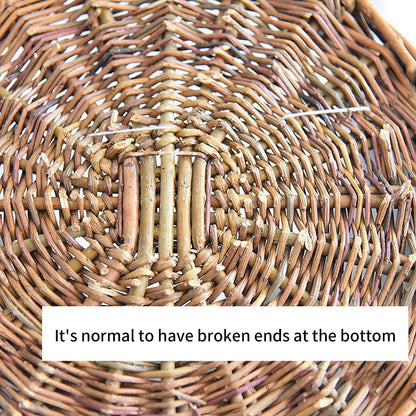 Wicker Storage Basket with Handles,Wall Pot Hanging Basket Storage Small Wicker Basket, Woven Handmade Basket Basket Flower Patio & Garden,Handwoven Craft,Leak Proof Lining,6.3x8.27',Beige Brown