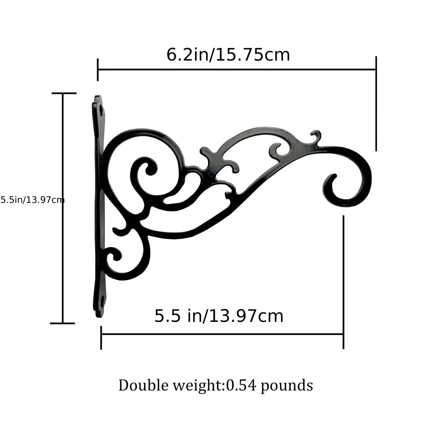 Hanging Plant Brackets Outdoor,5Inch Metal Fence Wall Plant Hanger Hooks,Plant Hanger Indoor,Heavy Duty Wall Bracket Hooks For Hanging Flower Baskets Bird Feeders Lanterns Wind Chimes,(1PCS) 1PCS