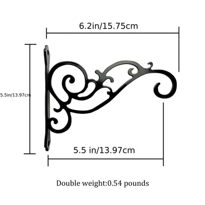 Hanging Plant Brackets Outdoor,5Inch Metal Fence Wall Plant Hanger Hooks,Plant Hanger Indoor,Heavy Duty Wall Bracket Hooks For Hanging Flower Baskets Bird Feeders Lanterns Wind Chimes,(1PCS) 1PCS
