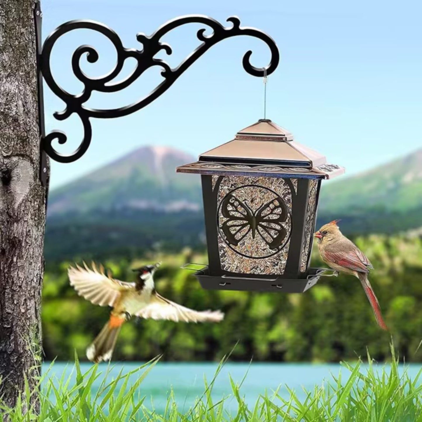 Hanging Plant Brackets Outdoor,5Inch Metal Fence Wall Plant Hanger Hooks,Plant Hanger Indoor,Heavy Duty Wall Bracket Hooks For Hanging Flower Baskets Bird Feeders Lanterns Wind Chimes,(1PCS) 1PCS
