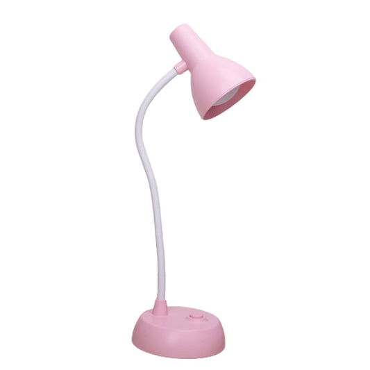LED Eye Protection Table Lamp for Estudiar,Bendable Gooseneck and Adjustable Brightness,Battery-Powered and Portable,Ideal for Bedroom,Dorm,or Reading,Includes USB Cable. Pink