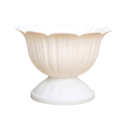 1.1L Thickened Round Bottom Plastic Flower Pot,18x13.5x18cm White Planter for Indoor and Outdoor Plants,Durable and Easy to Clean,Suitable for Various Decorative and Gardening Needs