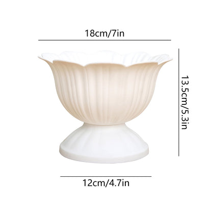 1.1L Thickened Round Bottom Plastic Flower Pot,18x13.5x18cm White Planter for Indoor and Outdoor Plants,Durable and Easy to Clean,Suitable for Various Decorative and Gardening Needs