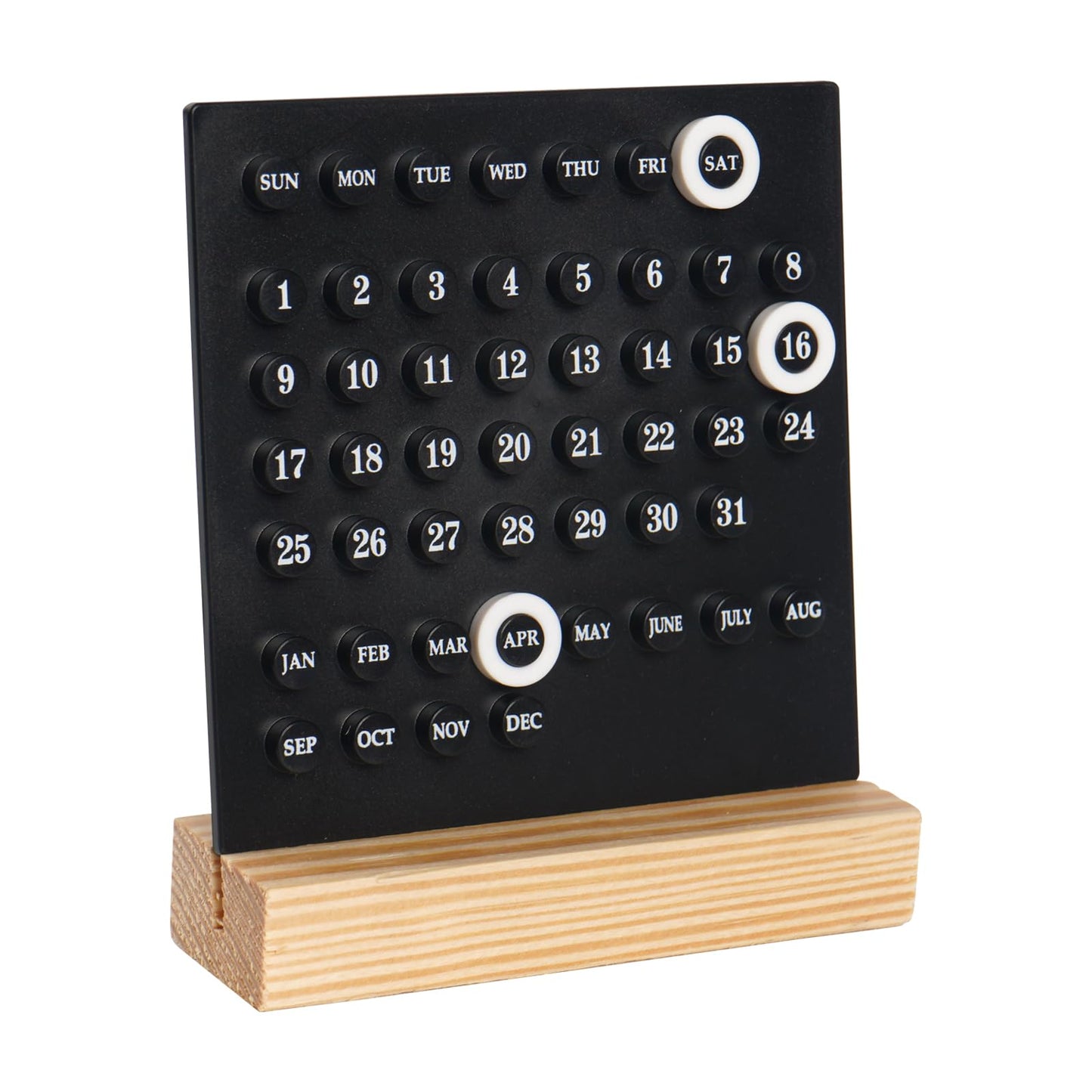 Perpetual Calendar - Desk Calendar - Desk Accessories - Home Decor - Wooden Calendar - Table Calendar - Office Supplies - Home Decor - Gadgets - Date Indicator - White - 1 Piece