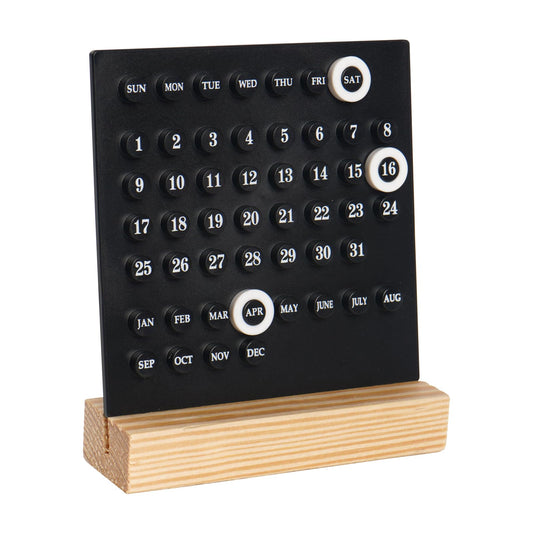 Perpetual Calendar - Desk Calendar - Desk Accessories - Home Decor - Wooden Calendar - Table Calendar - Office Supplies - Home Decor - Gadgets - Date Indicator - White - 1 Piece