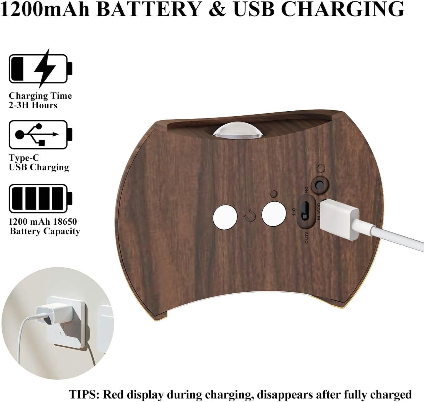 Indoor Wall Lamp - Night Light with Motion Sensor - Wireless LED Wall Light - Rechargeable Wall Lamp - Stair Lighting - Closet Lighting - Bedroom Lamp - USB Rechargeable - Magnetic -Warm White Light - Light Wood - 1 Piece