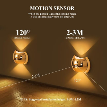 Indoor Wall Lamp - Night Light with Motion Sensor - Wireless LED Wall Light - Rechargeable Wall Lamp - Stair Lighting - Closet Lighting - Bedroom Lamp - USB Rechargeable - Magnetic -Warm White Light - Light Wood - 1 Piece