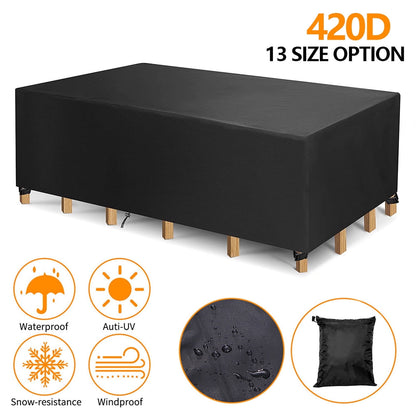 Rectangular Patio Table Cover Heavy Duty Waterproof Outdoor Furniture Set Cover