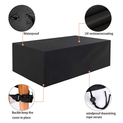 Rectangular Patio Table Cover Heavy Duty Waterproof Outdoor Furniture Set Cover