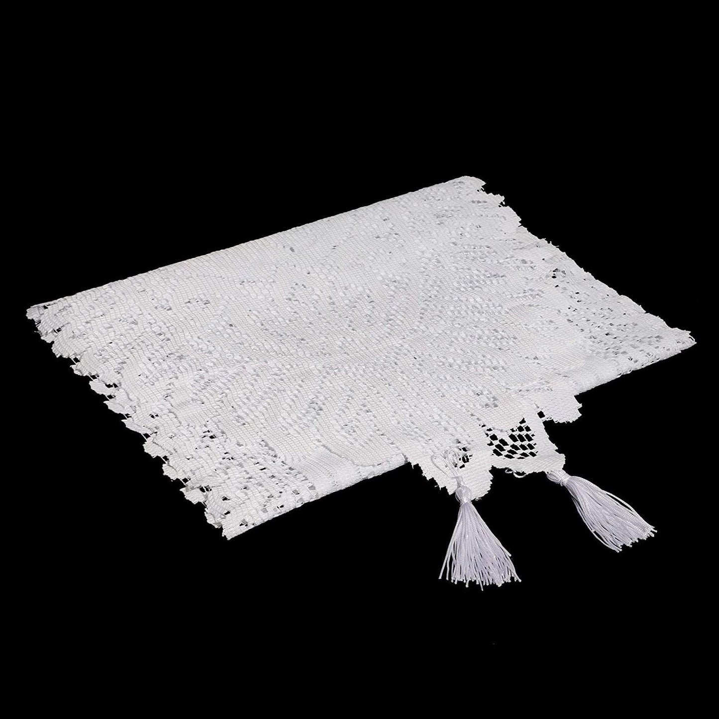 Lace Table Runner Dresser Scarf Embroidered Table Runners with Exquisite Flower Vintage Shabby Chic for Wedding Holiday Dinning White