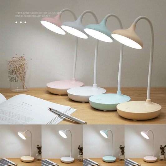 LED Desk Lamp with USB Ports,Touch Desk Lamps for Home Office with 3 Brightness Desk Light with Small Night Light,Reading Lamp Table Lamp for Bedroom Bedside Study（Pink） by Fakrich Pink