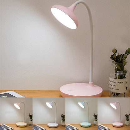 LED Desk Lamp with USB Ports,Touch Desk Lamps for Home Office with 3 Brightness Desk Light with Small Night Light,Reading Lamp Table Lamp for Bedroom Bedside Study（Pink） by Fakrich White