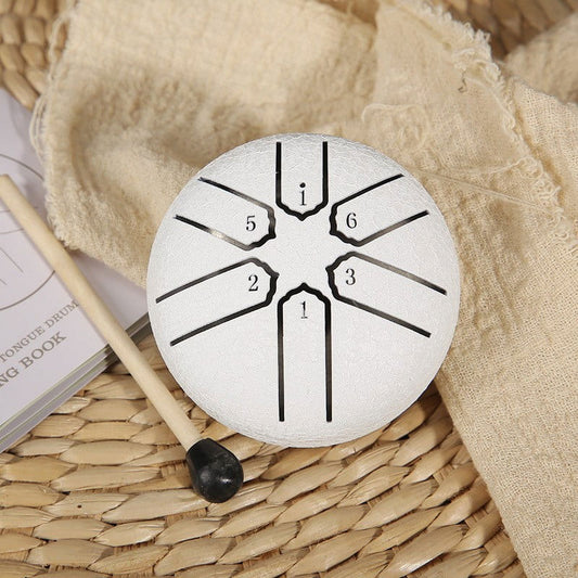Mini Steel Tongue Drum - Buddha Stone Handpan Drum for Kids & Adults, Meditation & Yoga Gift One Size White