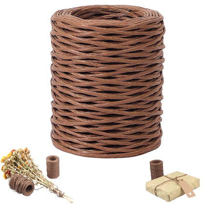 1 Rolls Floral Bind Wire Wrap Twine,Tutuviw Vine Wire Waterproof Paper Wrapped Rope Metal Wire for Flower Bouquets Flower Crowns, Artificial Flower Making, DIY Projects,Wedding Decorating (Brown) Brown
