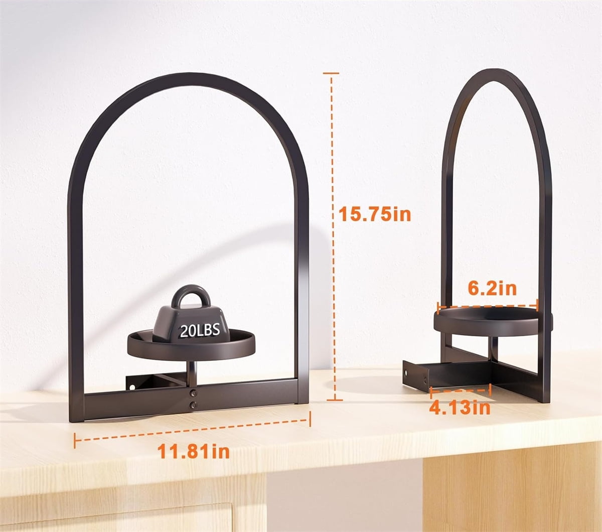 Metal Hanging Flower Holder,QZS Wall Plant Holders,Premium Picture Frame Flower Stand,Portable Indoor Plant Shelves for Bathroom,Living Room,2pcs