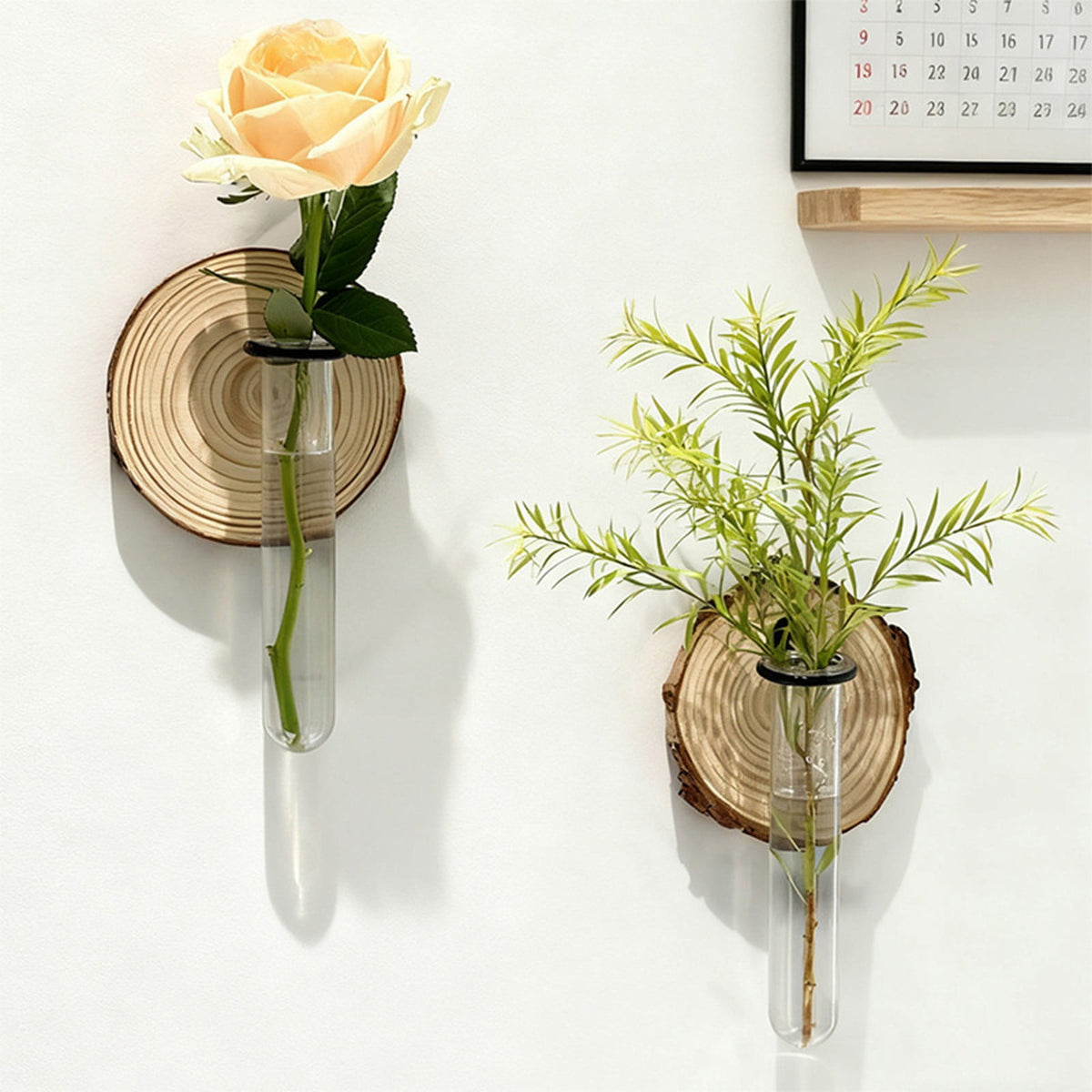 Plant Propagation Station, Wall Hanging Plants Terrarium, Wall Mounted Vases Flower Pots, Hydroponic Plants Vases, for Home Office Decor, Test Tube Propagate Air Plant Cutting Holder 1Pc