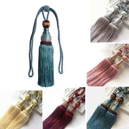 2pcs Large Tie Backs Ball Tassel Curtain Rope Tieback,Gold Silver