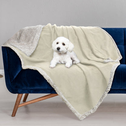 Pawsse Waterproof Pet Blanket, Pee Urine Proof Dog Blanket Cover for Couch Bed Furniture Protector, Liquid Proof Blanket for Small Medium Dogs, Buffale Red/Tuape, 50” x 60”. Camel/Tuape
