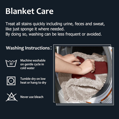 Pawsse Waterproof Pet Blanket, Pee Urine Proof Dog Blanket Cover for Couch Bed Furniture Protector, Liquid Proof Blanket for Small Medium Dogs, Buffale Red/Tuape, 50” x 60”. Wine/Tuape
