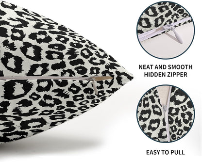 Lime Green White Leopard Print Pillow Covers 18x18 Inch Set of 2 Cheetah Animal Spots Decorative Throw Pillows For Couch Farmhouse Chinoiserie Pillow Cases Home Decor For Room Sofa Bed Porch Outdoor 12" x 20" Yellow Leopard