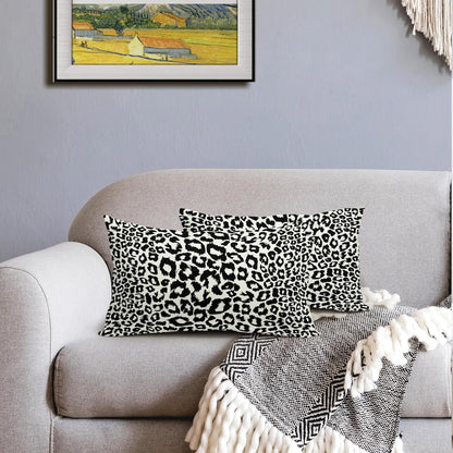 Lime Green White Leopard Print Pillow Covers 18x18 Inch Set of 2 Cheetah Animal Spots Decorative Throw Pillows For Couch Farmhouse Chinoiserie Pillow Cases Home Decor For Room Sofa Bed Porch Outdoor 12" x 20" Yellow Leopard