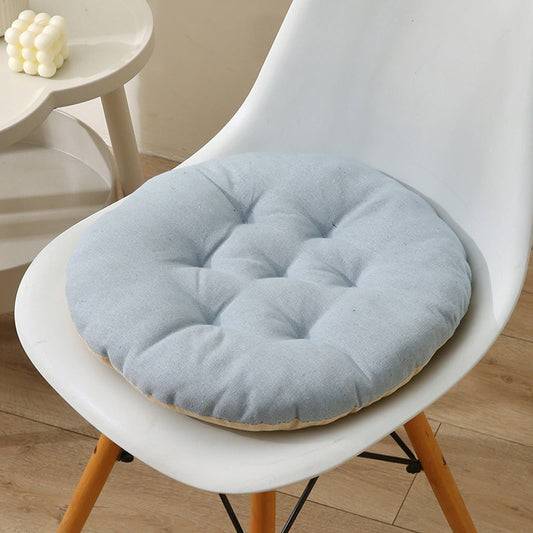 Seat Cushion 19.7*19.7in Thickened Large Size Chair Cushions Candy Color Round Soft Office Chair Cushion Breathable Linen Meditation Floor Pillow for Tatami Living Room Car Dorm Desk Chair 11.81" x 11.81" Yellow