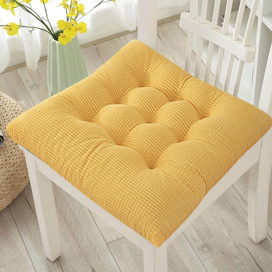 Solid Color Thickened Corduroy Chair Cushions 17.7 * 17.7in Extra-Large Size Seat Cushion with Machine Washable,Large Size Dining Chair Cushion Student Office Tatami Cushion Meditation Cushion 17.7" x 17.7" Navy