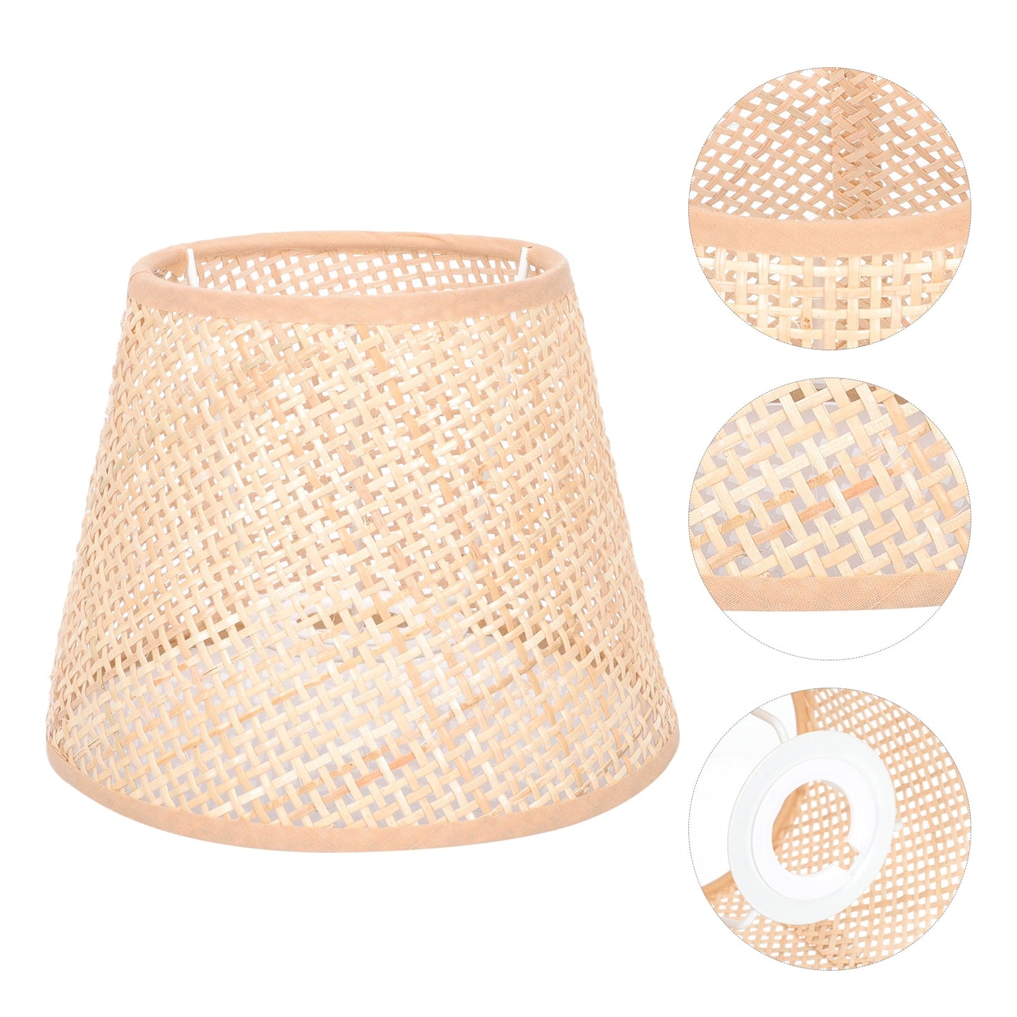 SKISUNO Khaki Rattan Floor Lamp Shade Replacement 6.7x6.7in for Study Room, 1 Piece and Stylish