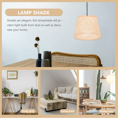 SKISUNO Khaki Rattan Floor Lamp Shade Replacement 6.7x6.7in for Study Room, 1 Piece and Stylish